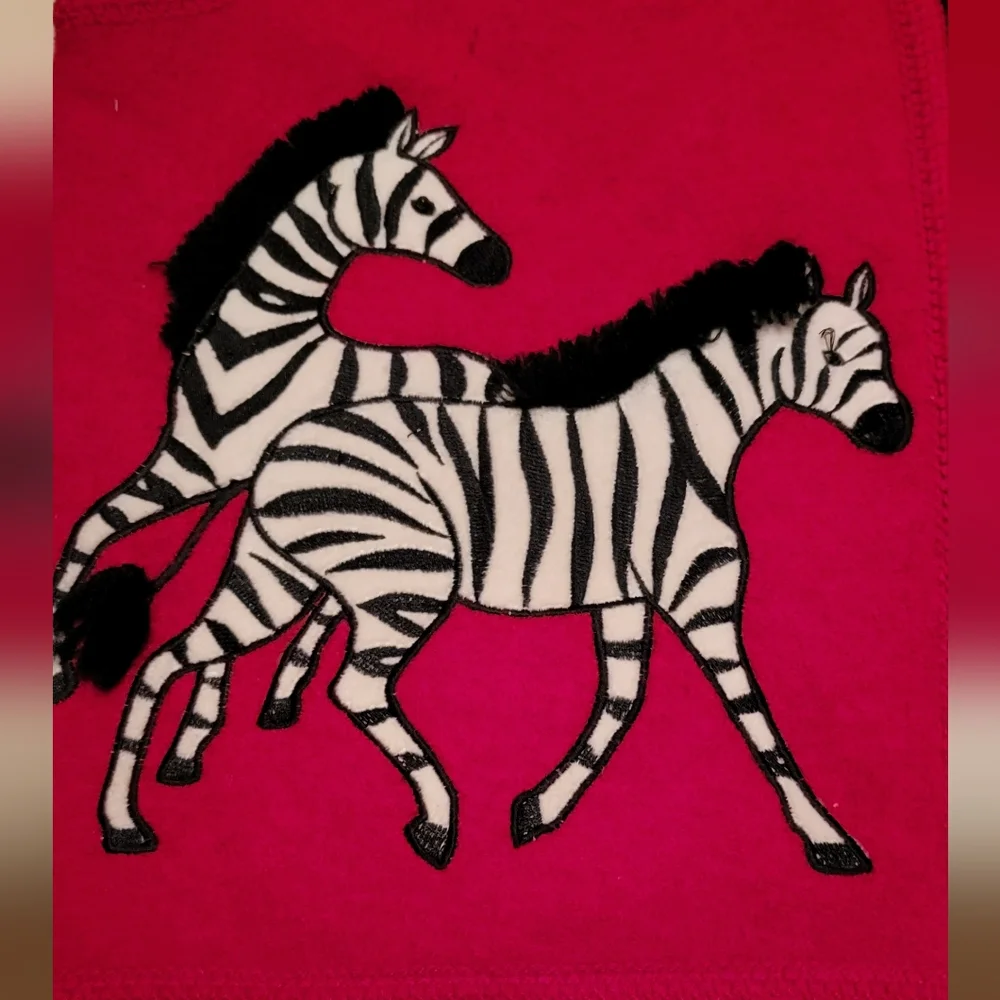 #121 Carina- Vintage Red Sweater Vest with Zebra appliques +bonus Striped Top - Picture 10 of 10